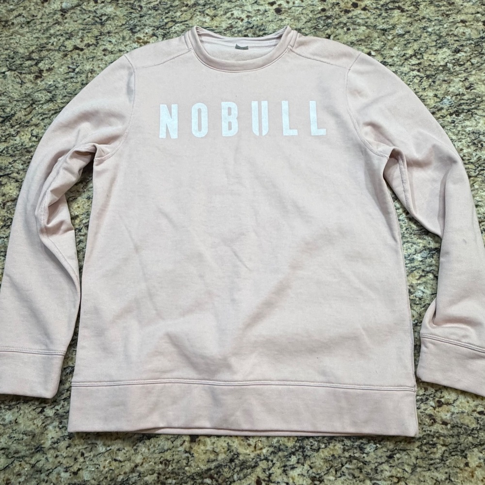 NOBULL Womens Graphic Crewneck Sweatshirt Pink Training Pullover Size Medium